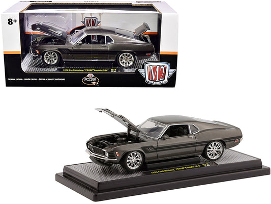 Brand new 1/24 scale diecast car model of 1970 Ford Mustang Foose Gambler 514 Jaguar British Racing Green Metallic with Black Stripes Limite