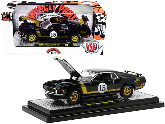 1970 Ford Mustang BOSS Black Diecast Model Race Car 