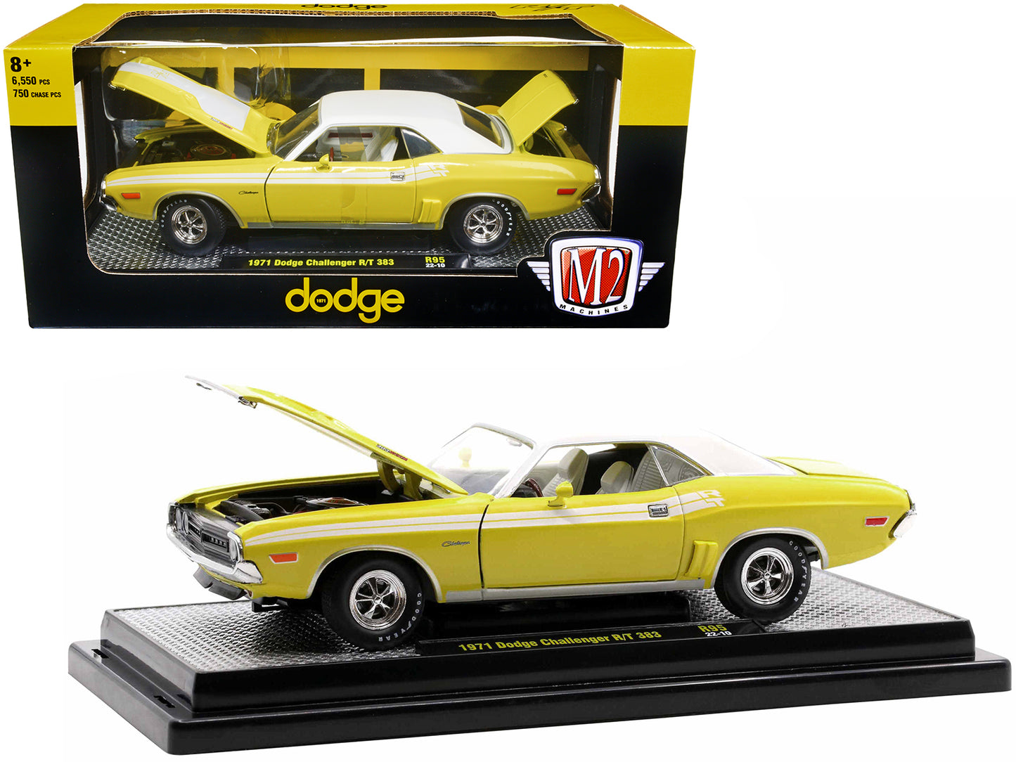 1971 Dodge Challenger R Yellow Diecast Model Car 
