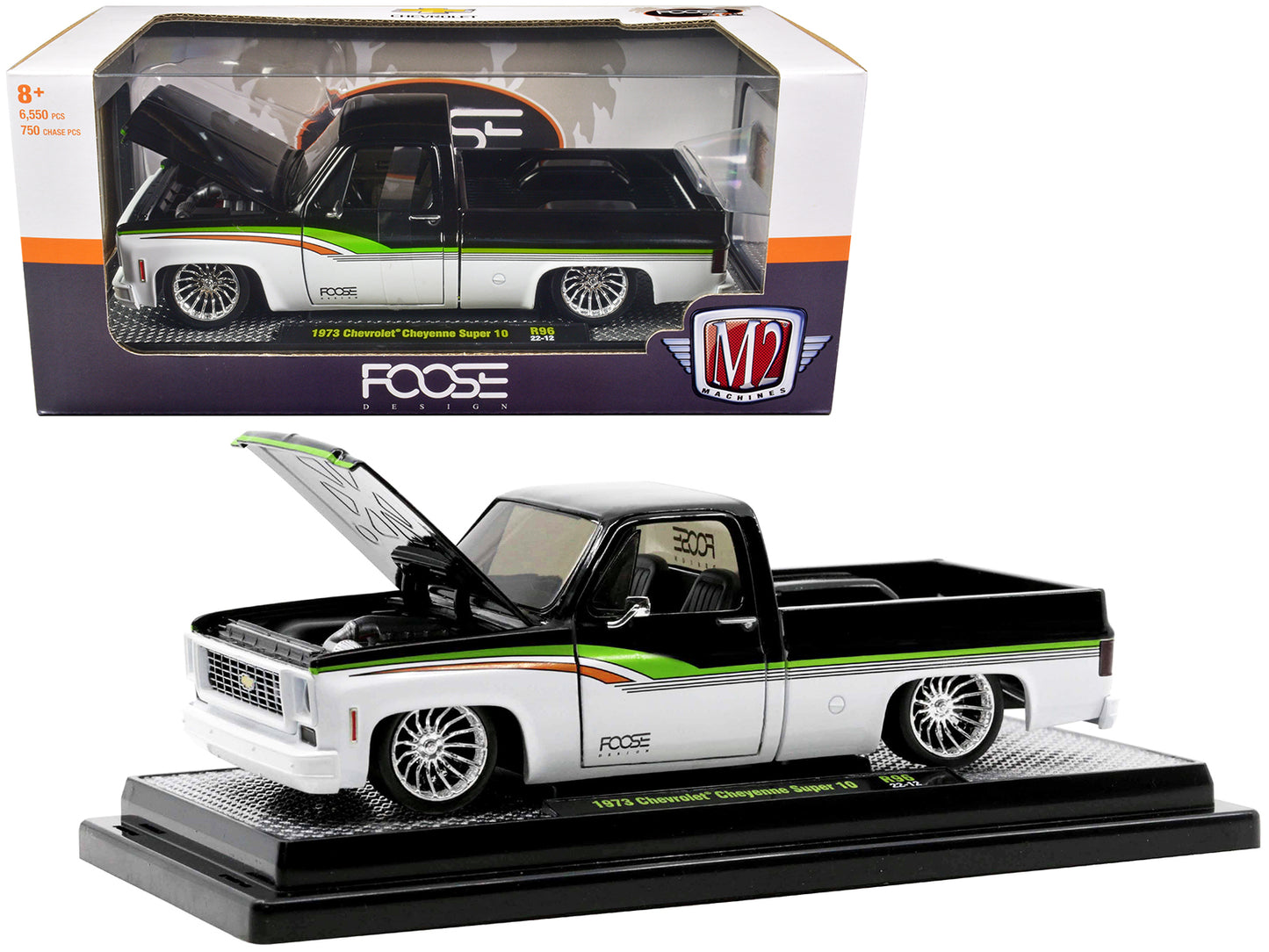 1973 Chevrolet Cheyenne Super Black Diecast Model Pickup Truck 