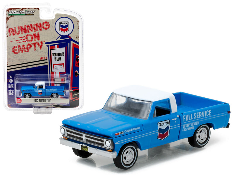 Brand new 1:64 scale car model of 1972 Ford F-100 Chevron Pickup Truck die cast model car by Greenlight.
Limited Edition.
Has Rubber Tires
