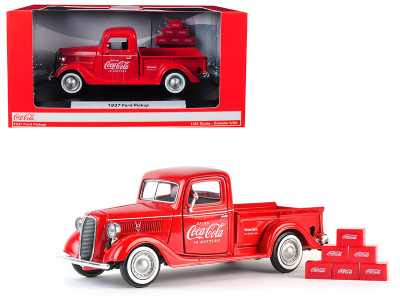 1937 Ford   Red Diecast Model Pickup Truck Coca-Cola