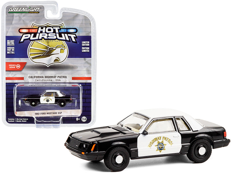 1982 Ford Mustang SSP Black & White Diecast Model Car 