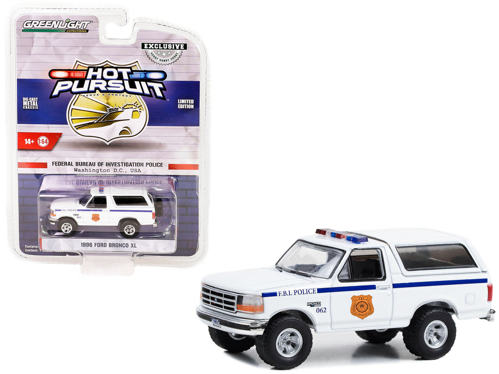 1996 Ford Bronco XL White Diecast Model Car 
