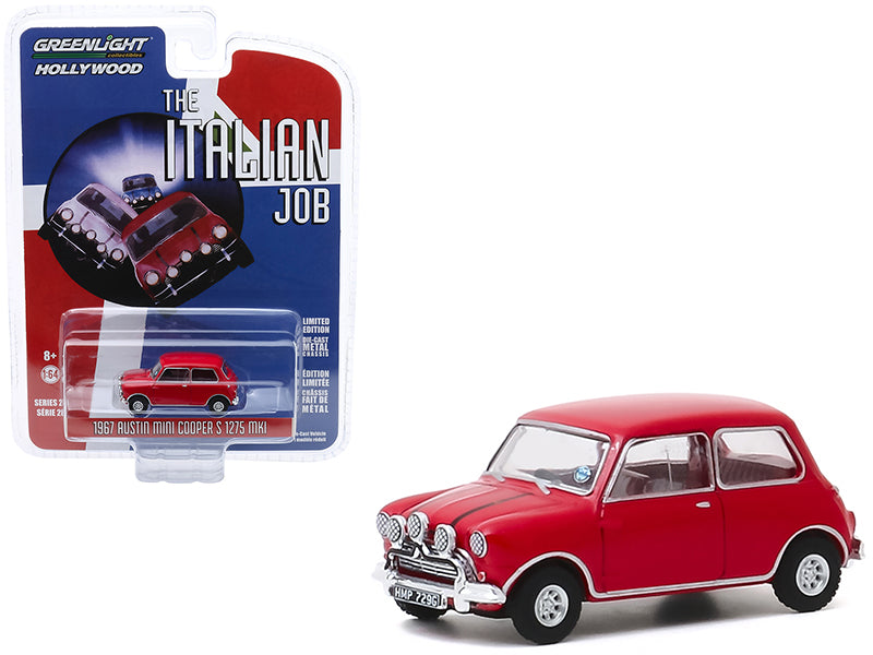 Brand new 1/64 scale diecast car model of 1967 Austin Mini Cooper S 1275 MkI Red The Italian Job 1969 Movie Hollywood Series Release 28 die 