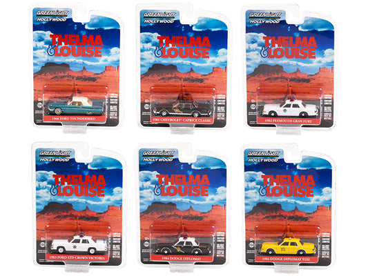 Brand new 1/64 scale diecast car models of Thelma Louise 1991 Movie Set of 6 pieces Hollywood Special Edition die cast model cars by Greenli