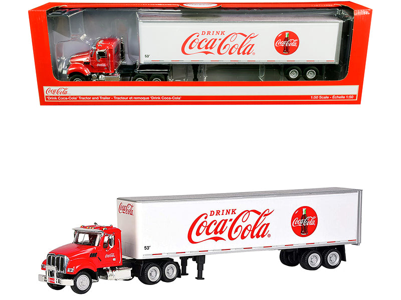  Tractor w 53' Red Diecast Model Truck Tractor Coca-Cola