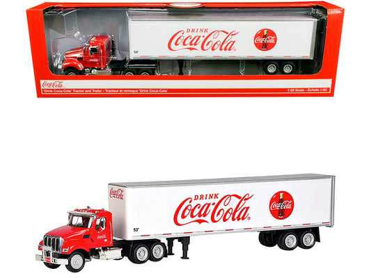  Tractor w 53' Red Diecast Model Truck Tractor Coca-Cola