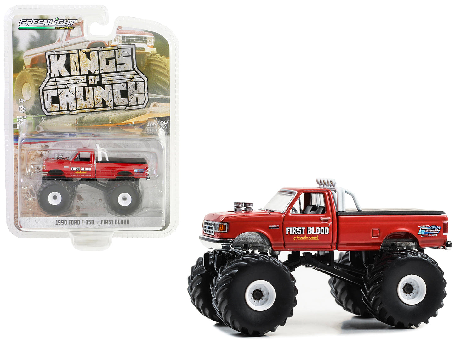 1990 Ford F-350 Red Diecast Model Monster Truck 