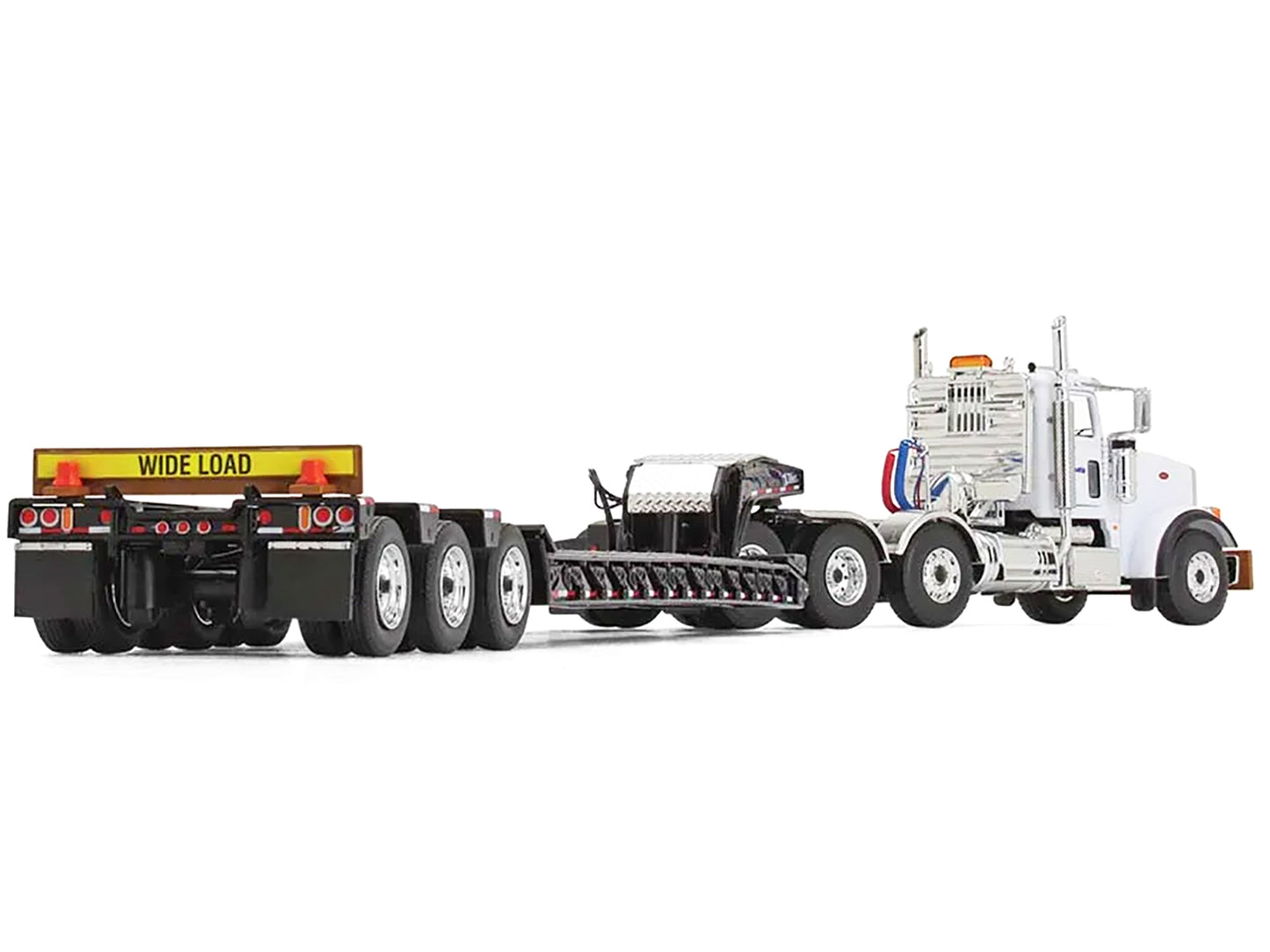 Peterbilt 367 Day Cab White Diecast Model Tractor Trailer 