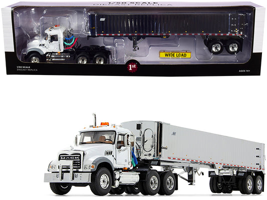 Mack Granite MP Tandem White Diecast Model Tractor Trailer 