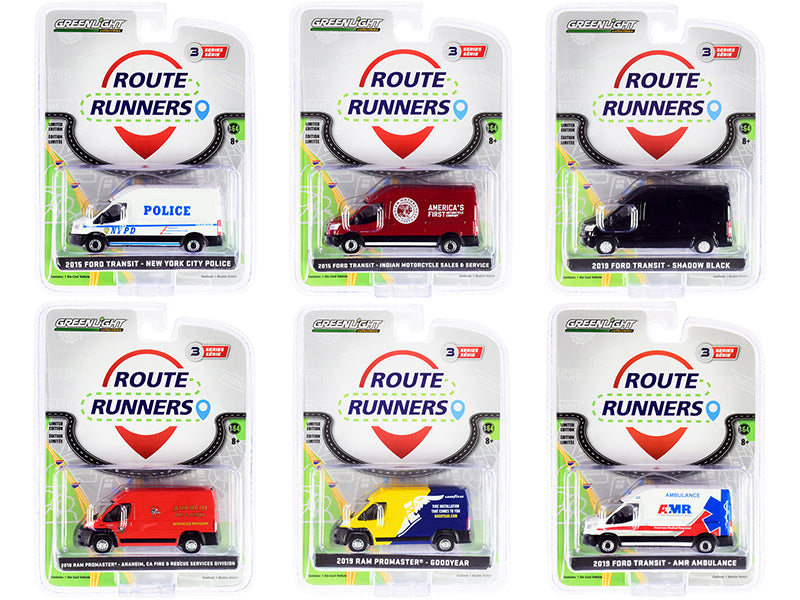 Route Runners Set of Green Diecast Model Van 