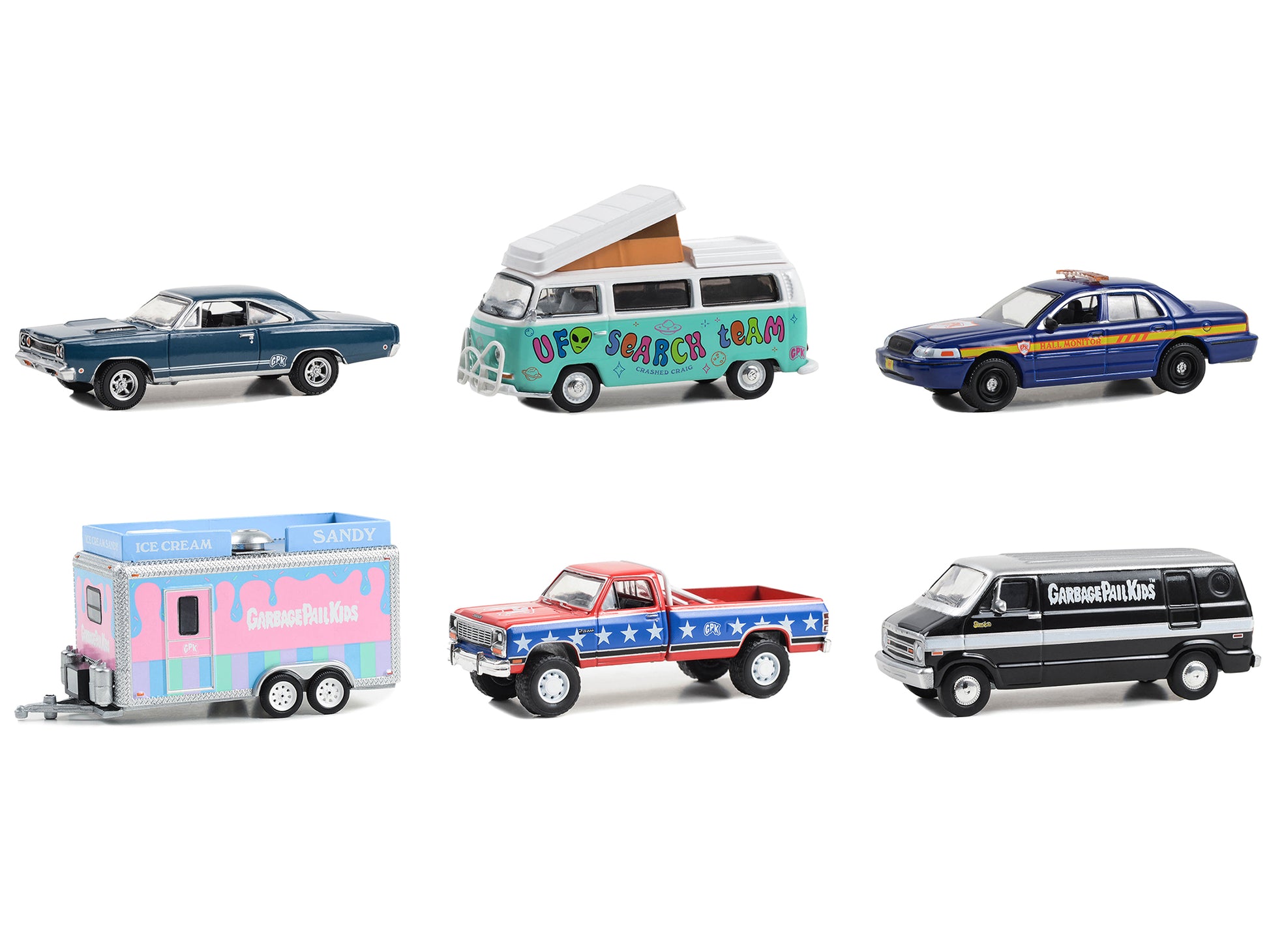 Garbage Pail Kids 6 Piece  Diecast Model Car/Truck Set 