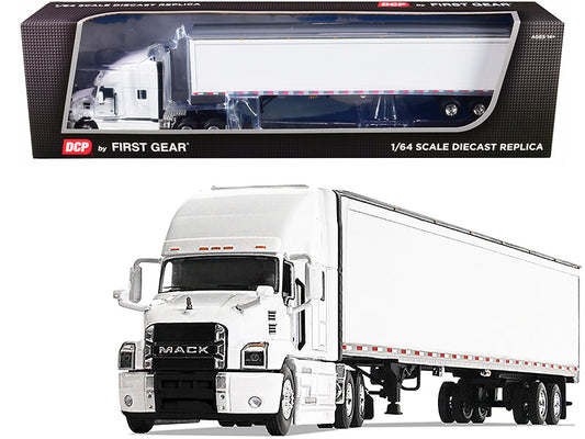 Mack Anthem Sleeper Cab White Diecast Model Tractor Trailer 