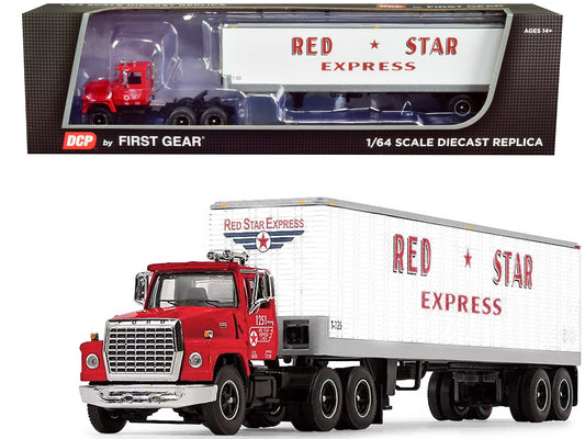 Ford LT-9000 Day Red Diecast Model Tractor Trailer 