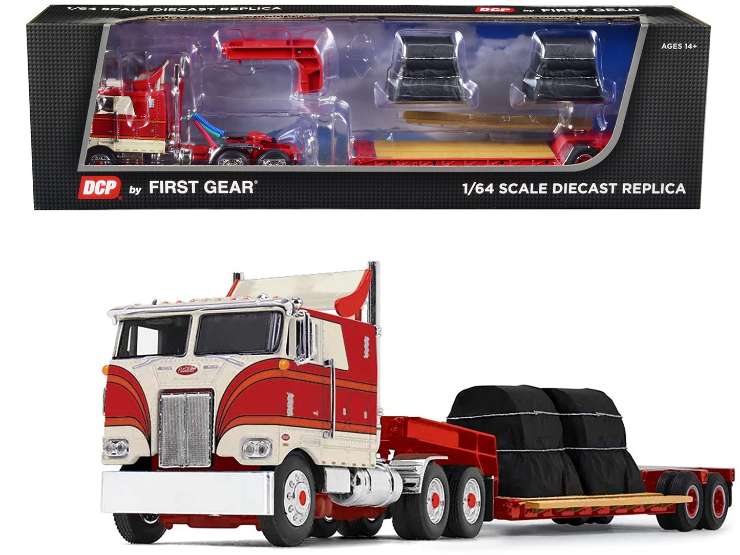 Peterbilt 352 COE 110 Cream Diecast Model Tractor Trailer 