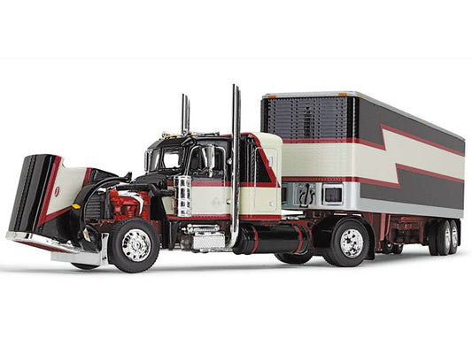 Peterbilt 359 w 36 Black Diecast Model Tractor Trailer 