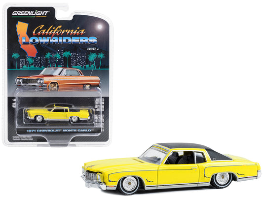 1971 Chevrolet Monte Carlo Yellow Diecast Model Car Lowriders