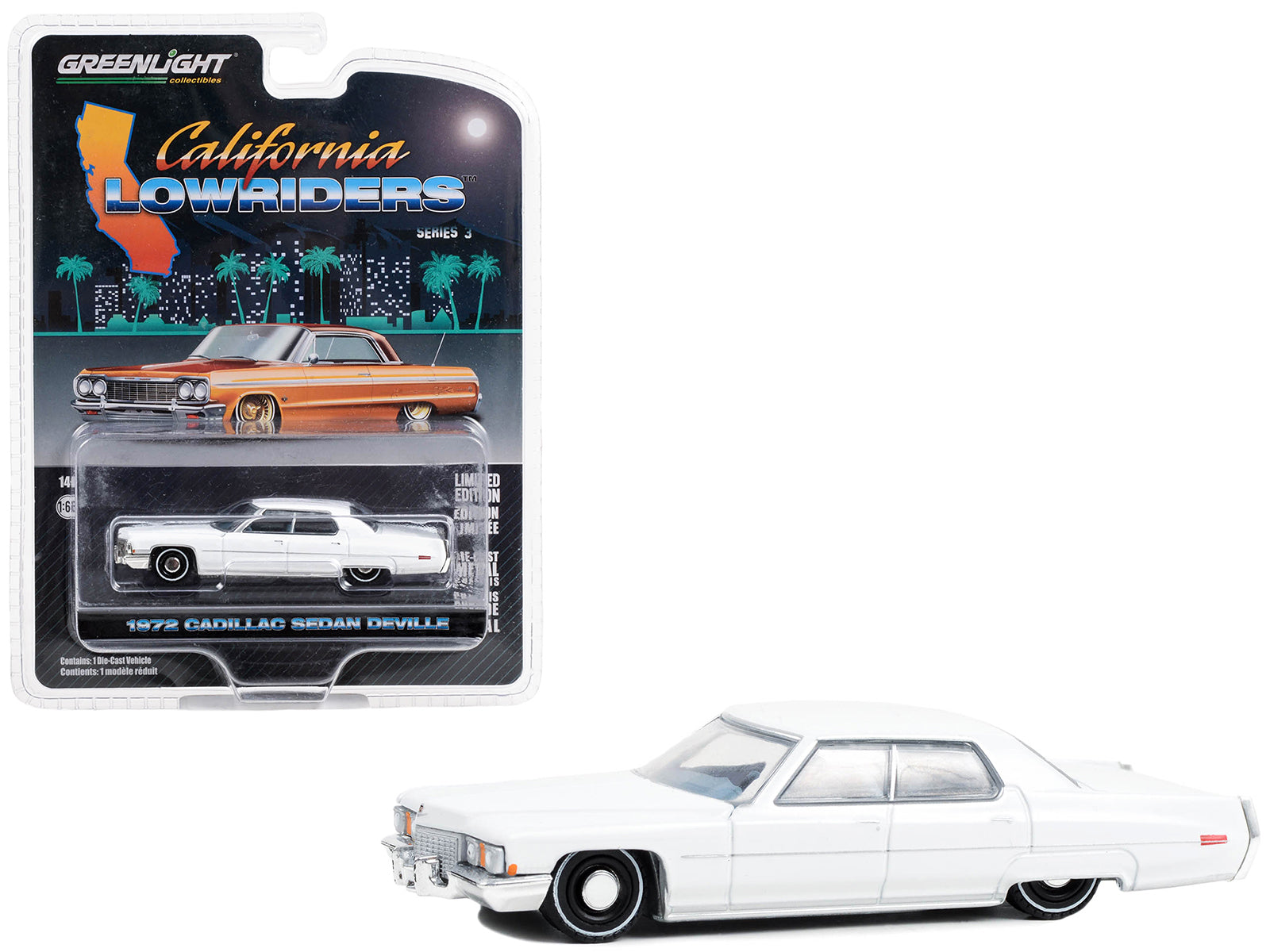 1972 Cadillac Sedan deVille White Diecast Model Car Lowriders