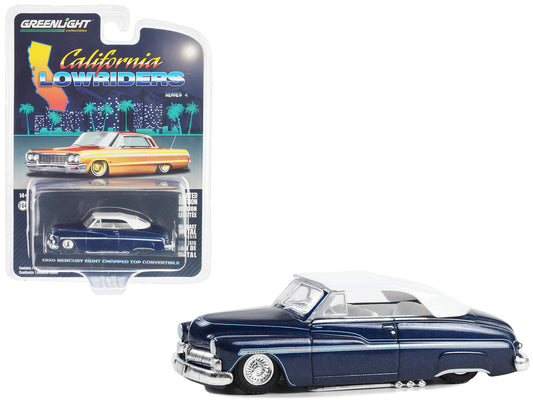 1950 Mercury Eight Chopped Blue Diecast Model Car Lowriders