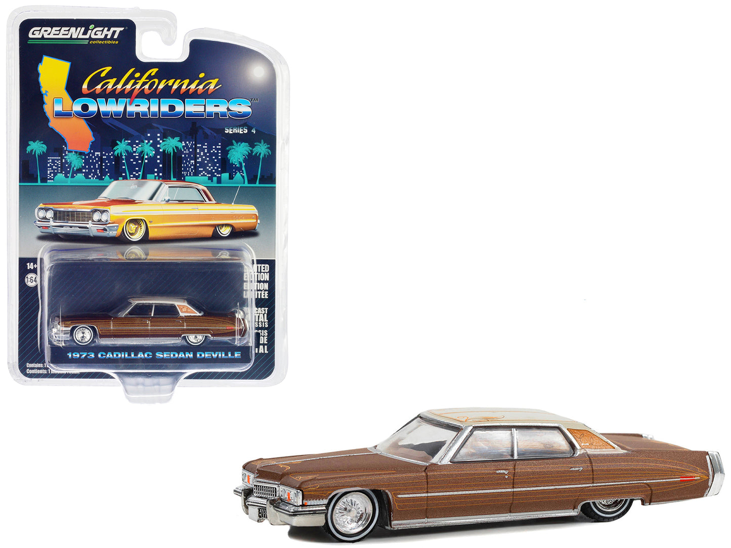 1973 Cadillac Sedan DeVille Brown Diecast Model Car Lowriders