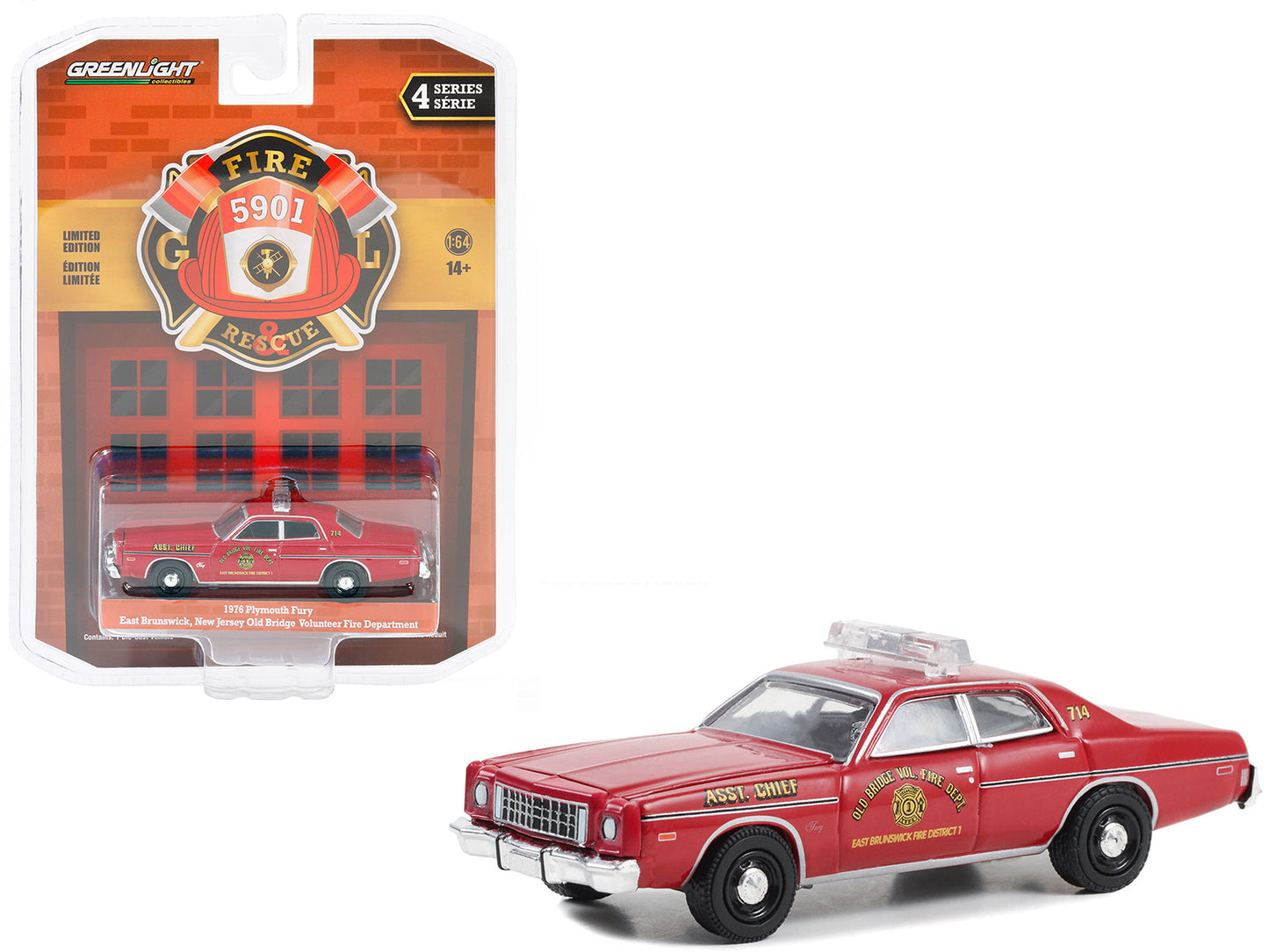 1976 Plymouth Fury  Red Diecast Model Car 