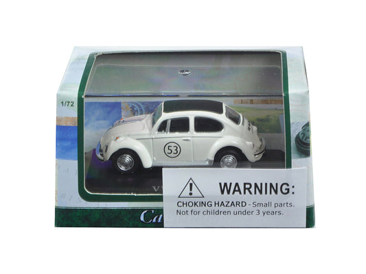 Brand new 1/72 scale car model of Volkswagen Beetle #53 White in Display Case die cast model car by Cararama.
Brand new