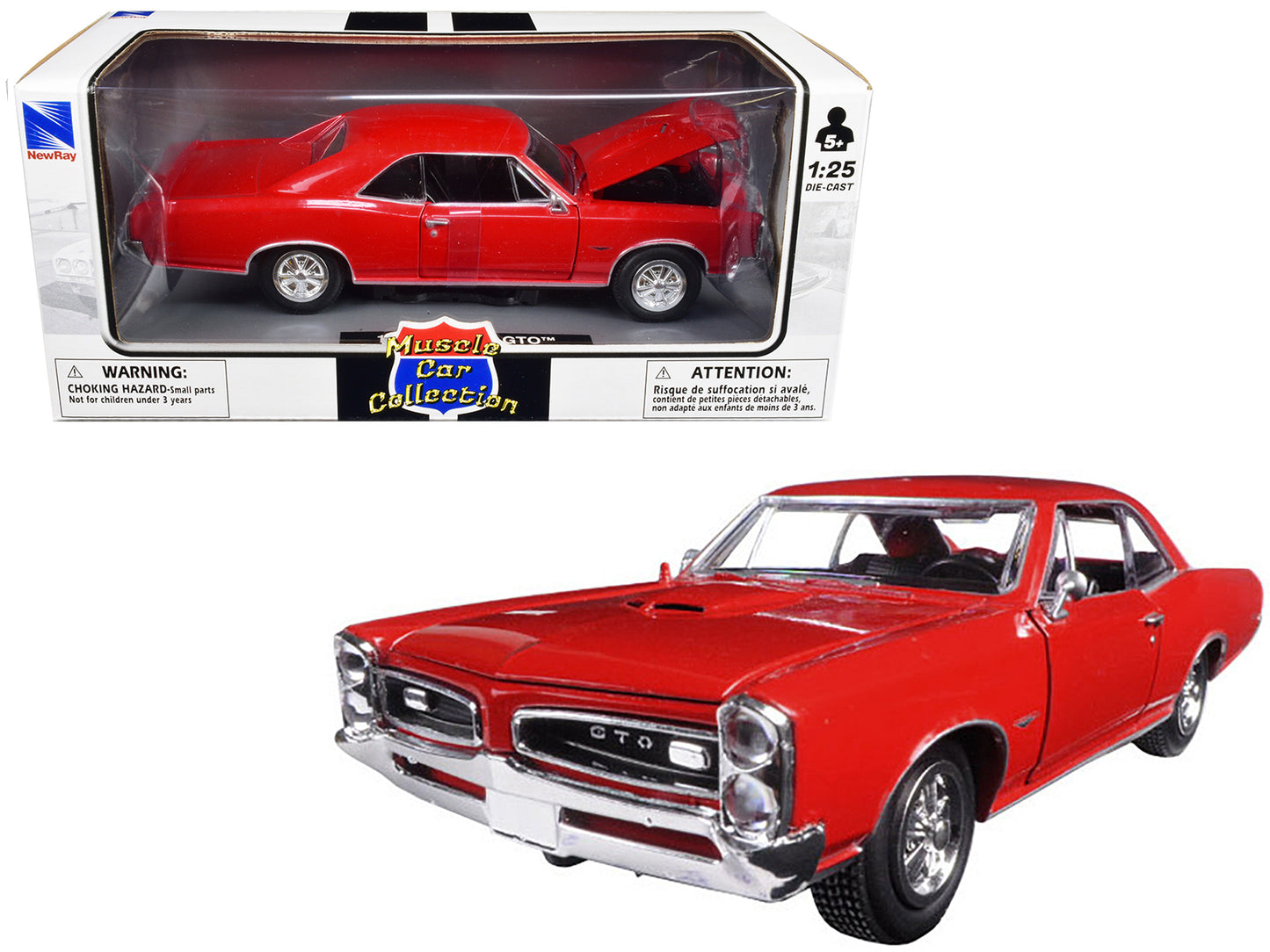 1966 Pontiac GTO  Red Diecast Model Car 