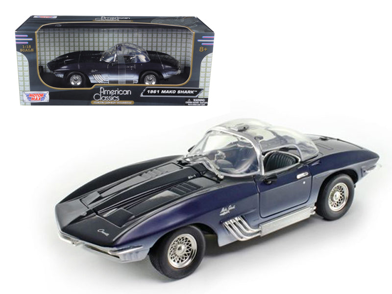 1961 Chevrolet Corvette Mako Blue Diecast Model Car 