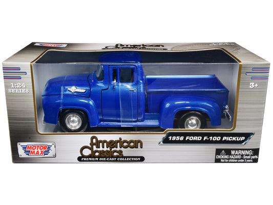 1956 Ford F-100 Blue Diecast Model Pickup Truck 