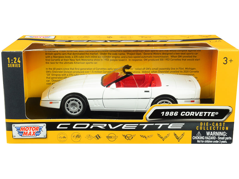 1986 Chevrolet Corvette C4 White Diecast Model Car 