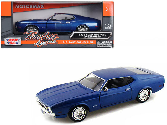 1971 Ford Mustang Sportsroof Blue Diecast Model Car 