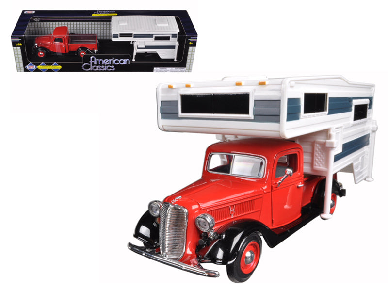 1937 Ford   Red Diecast Model Pickup Truck 