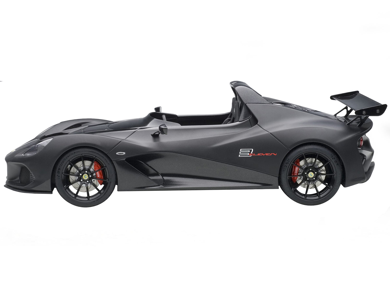 Brand new 1:18 scale model of Lotus 3-Eleven Matt Black with Gloss Black Accents model car by Autoart.
Brand new box.
