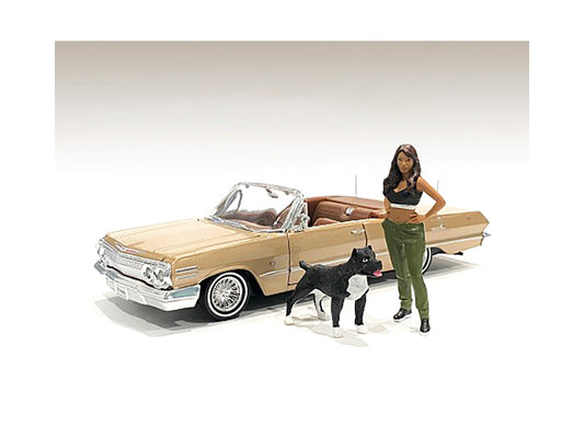 Brand new 1/24 scale of "Lowriderz" Figurine IV and a Dog for 1/24 scale models by American Diorama.
 Comes in a blister pack.
