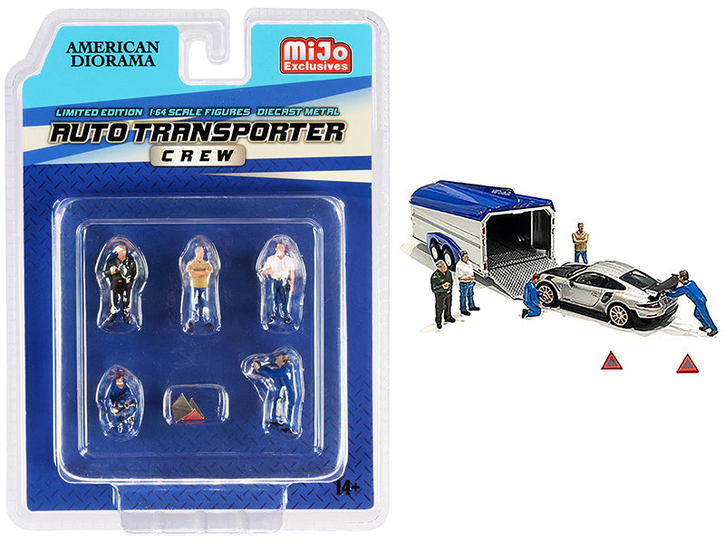 7 Piece Set of  Diecast Model Auto Transporter Crew Automotive Repair