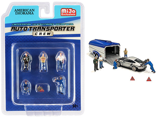 7 Piece Set of  Diecast Model Auto Transporter Crew Automotive Repair