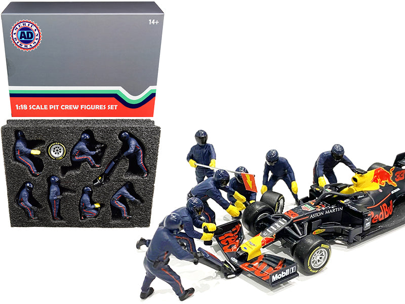 Race Day 7 Piece Set of   Model F1 Pit Crew Figure 