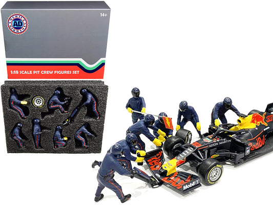 Race Day 7 Piece Set of   Model F1 Pit Crew Figure 