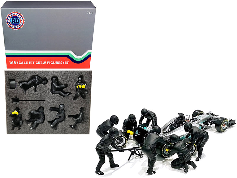 Race Day 7 Piece Set of   Model F1 Pit Crew Figure 