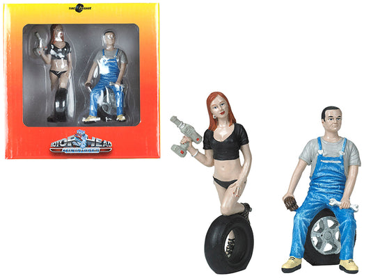 Brand new 1:18 scale Michele and Derek Tire Brigade 2 piece Figurine Set by Motorhead Miniatures.
Brand new box.
Limit