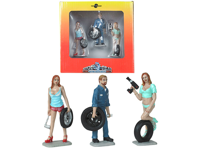 Brand new 1:24 scale Michelle, Meg and Gary Tire Brigade 3 piece Figurine Set by Motorhead Miniatures.
Brand new box.
