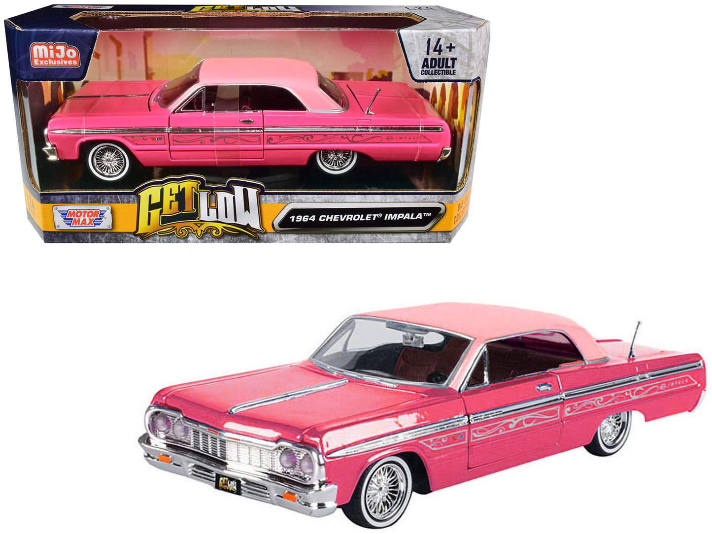 1964 Chevrolet Impala Lowrider Pink Diecast Model Car Lowriders