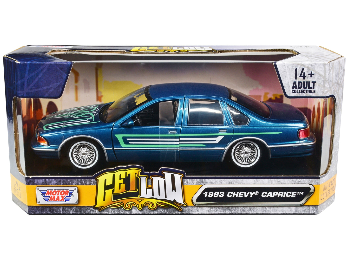 1993 Chevrolet Caprice Lowrider Blue Diecast Model Car Lowriders