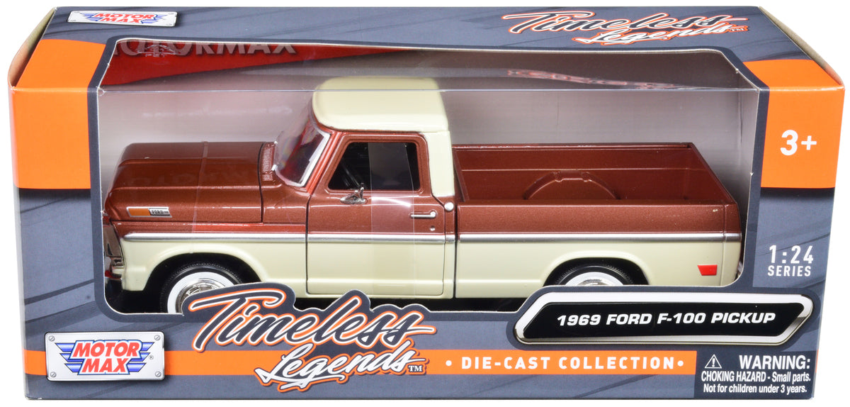 1969 Ford F-100 Brown Diecast Model Pickup Truck 