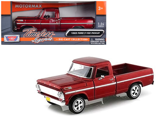 1969 Ford F-100 Red Diecast Model Pickup Truck 
