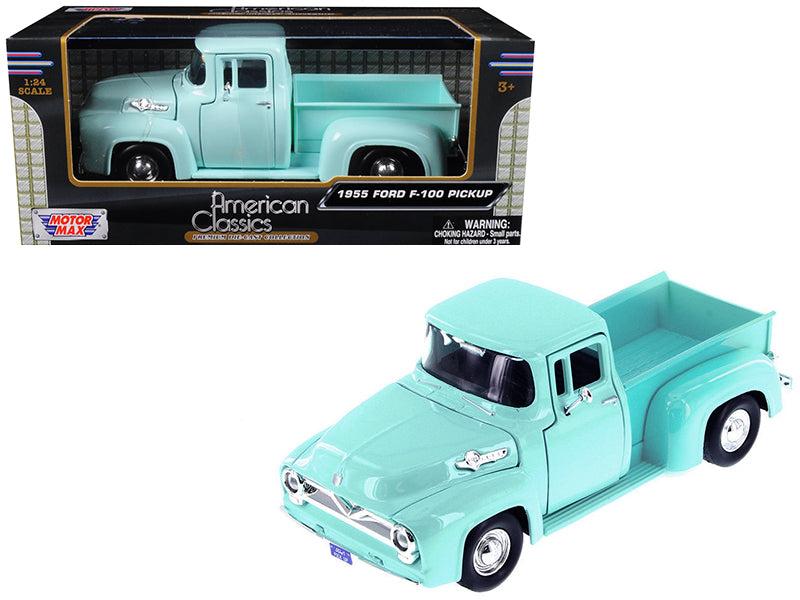1955 Ford F-100 Green Diecast Model Pickup Truck 