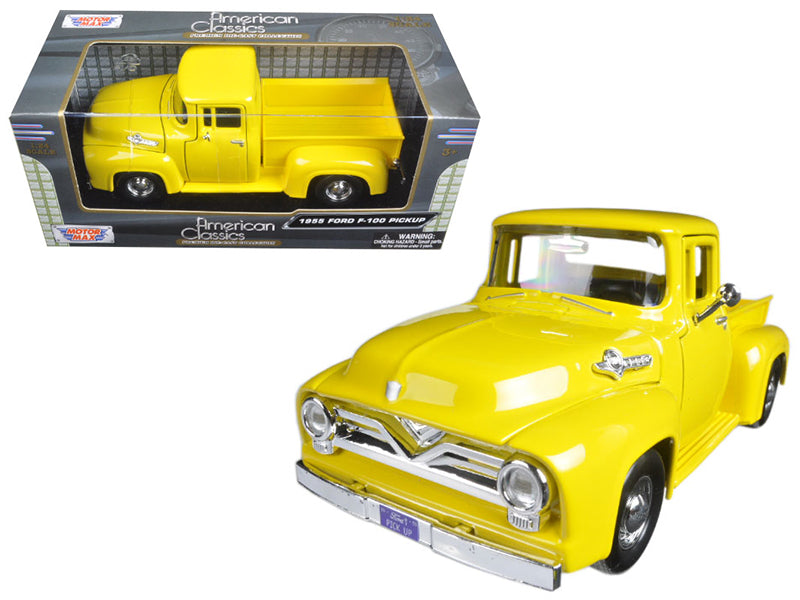 1955 Ford F-100 Yellow Diecast Model Pickup Truck 