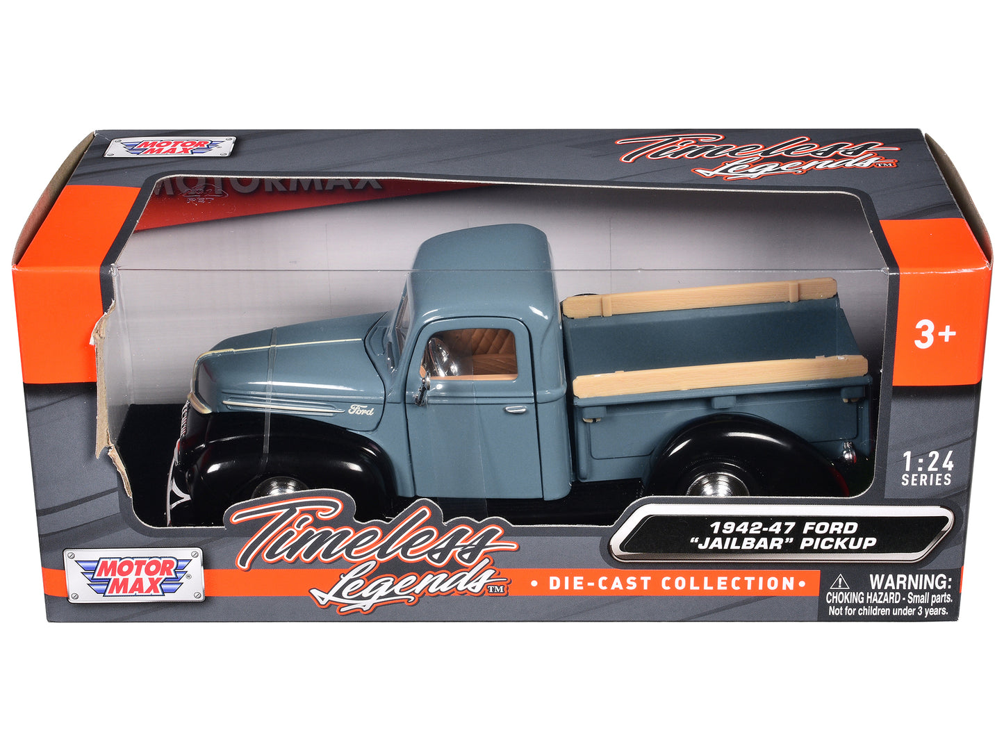 1942-47 Ford Jailbar 1:24 Scale Blue Diecast Model Pickup Truck