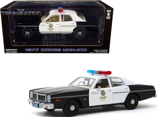 1977 Dodge Monaco Metropolitan Black & White Diecast Model Car The Terminator (1984)